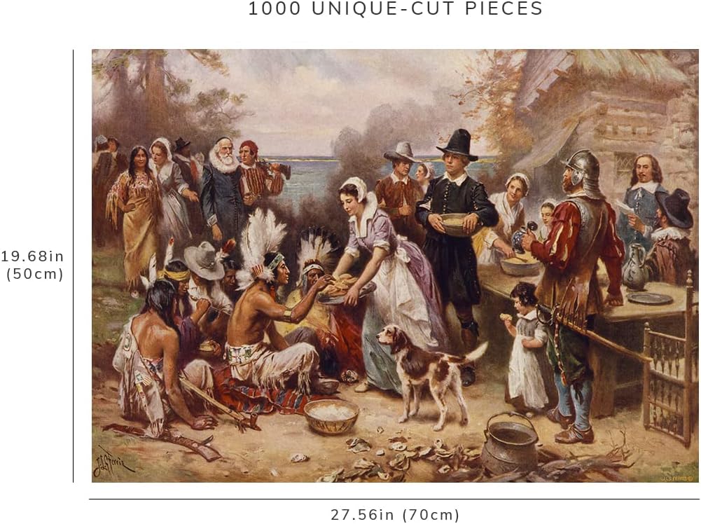 The First Thanksgiving Art puzzle: finished-size diagram