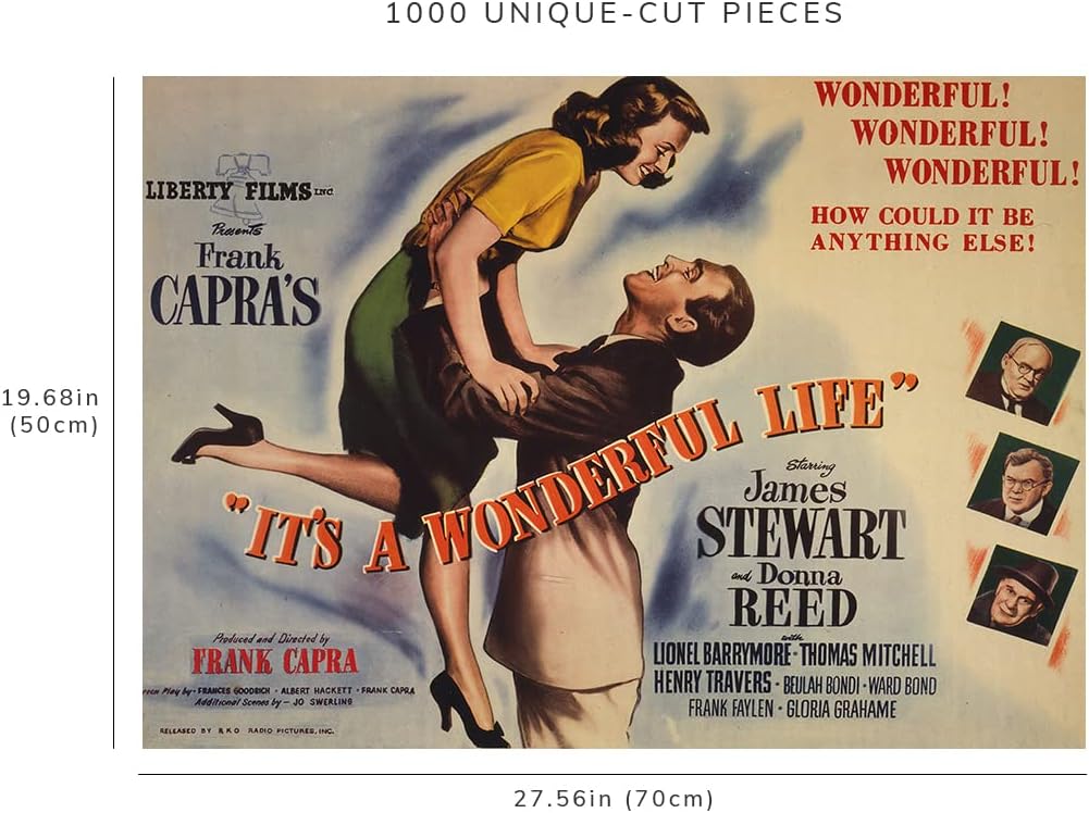 It's a Wonderful Life Movie Poster puzzle: finished-size diagram