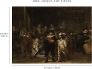 The Night Watch by Rembrandt puzzle: finished-size diagram