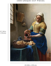 The Milkmaid by Vermeer puzzle: finished-size diagram