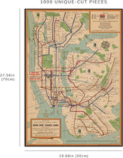New York City Subway Map puzzle: finished-size diagram