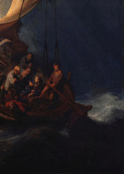 Storm on the Sea of Galilee puzzle: stern and figures close-up