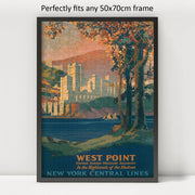 West Point Travel Poster puzzle: framed display example