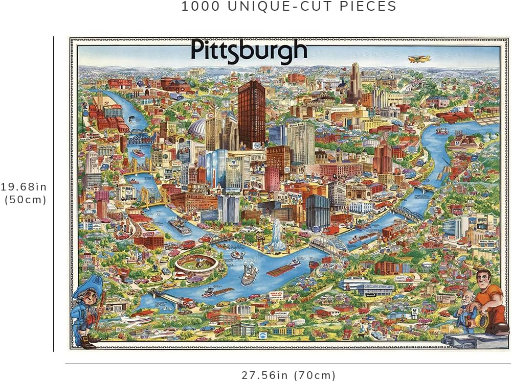 Pittsburgh Illustrated City Map puzzle: finished-size diagram