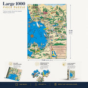 Santa Cruz County Map puzzle: finished-size and product-feature diagram