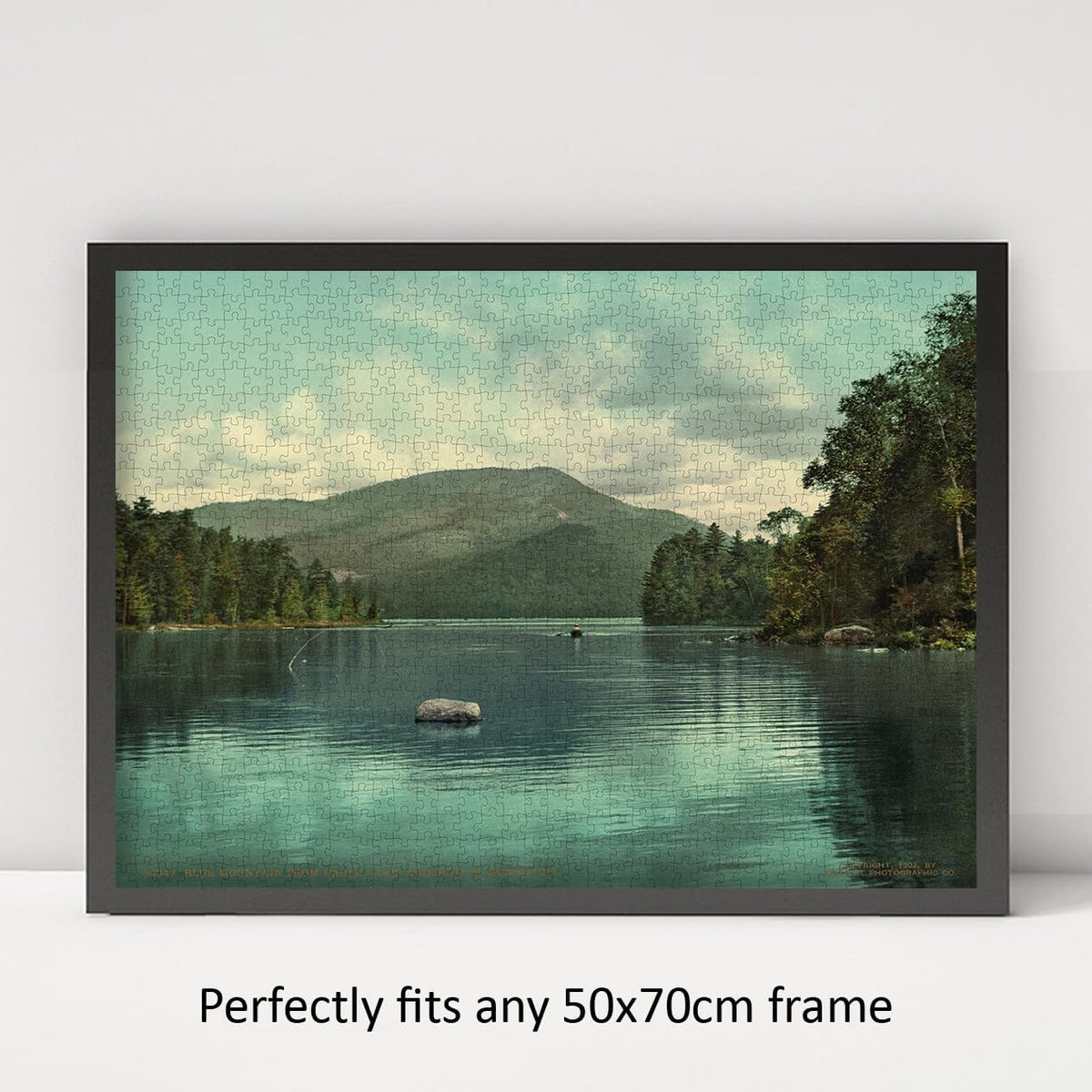 Adirondack Blue Mountain Landscape puzzle: framed display example