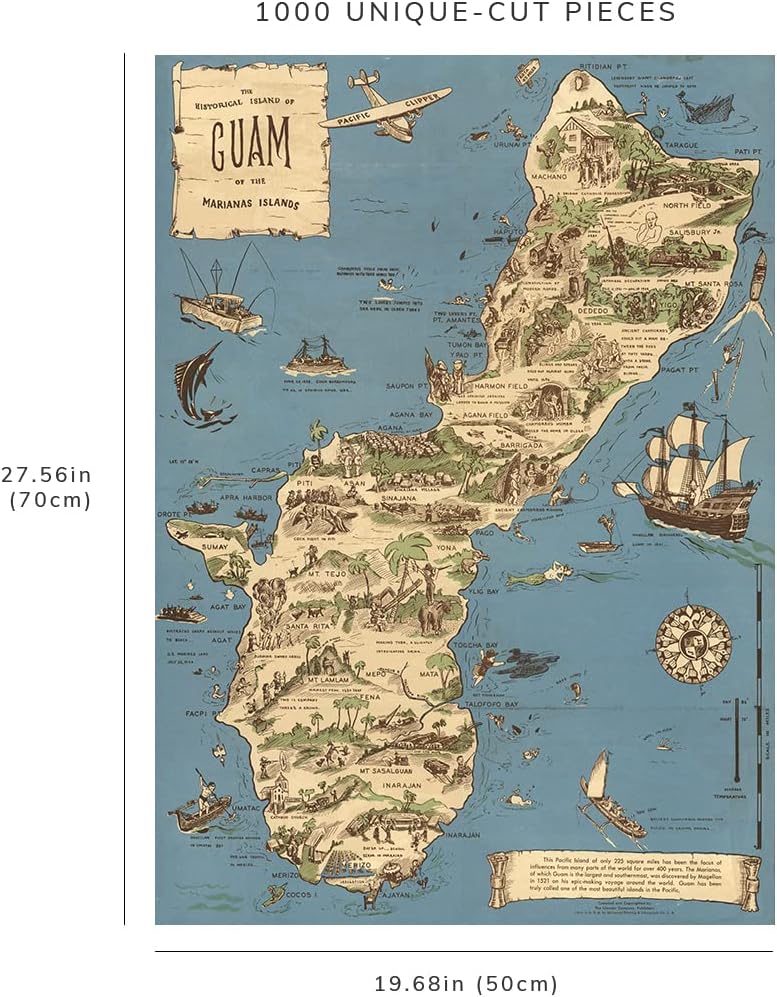 Guam Pictorial Map puzzle: finished-size diagram