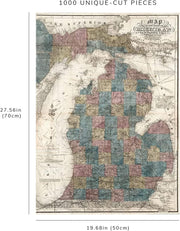 Michigan County Map puzzle: finished-size diagram