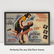 It's a Wonderful Life Movie Poster puzzle: framed display example