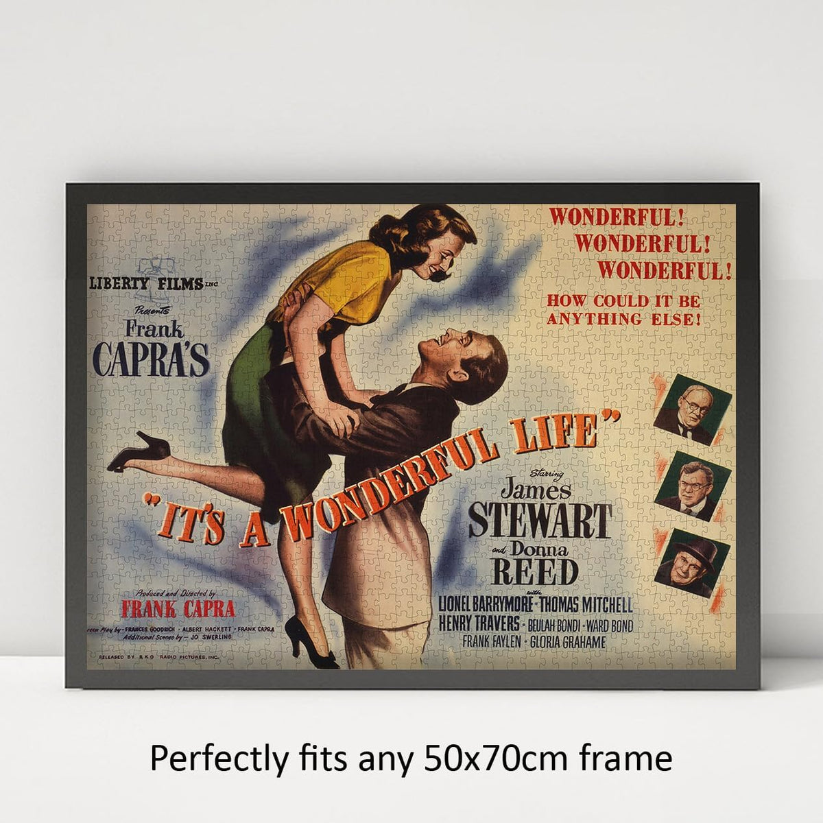 It's a Wonderful Life Movie Poster puzzle: framed display example