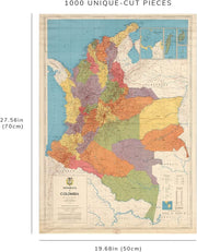 Colombia Regional Map puzzle: finished-size diagram