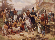 The First Thanksgiving Art puzzle: full historical-art reproduction