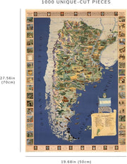 Argentina Pictorial Map puzzle: finished-size diagram