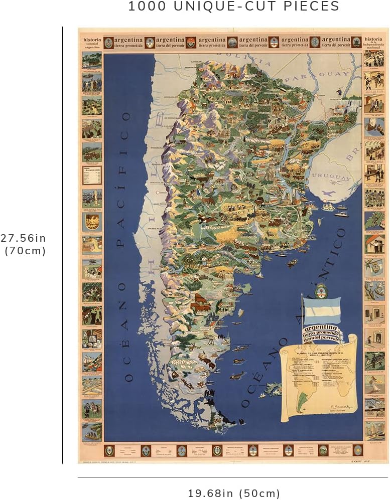 Argentina Map Puzzle – Vintage 1936