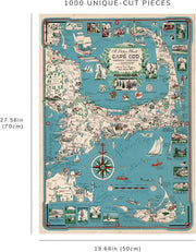 Cape Cod Pictorial Map puzzle: finished-size diagram