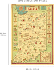 Indiana Pictorial Map puzzle: finished-size diagram