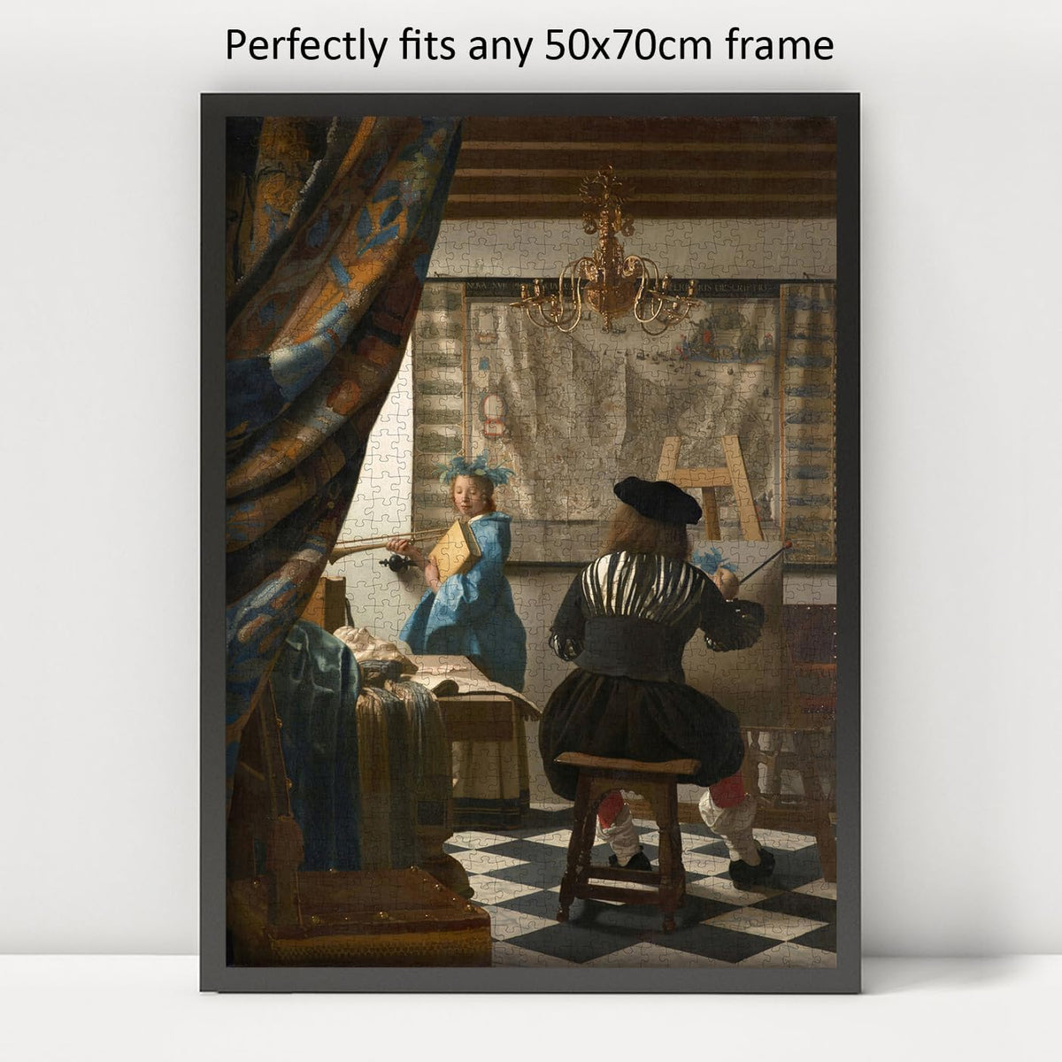 The Art of Painting by Vermeer puzzle: framed display example