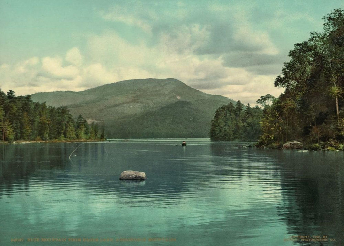 Adirondack Blue Mountain Landscape puzzle: full lake and mountain landscape
