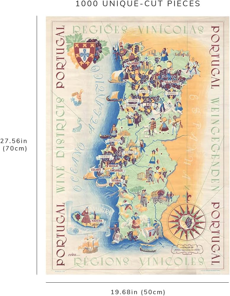 Portugal Wine Map puzzle: finished-size diagram