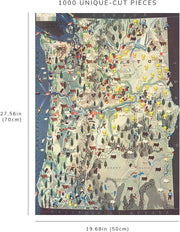 Pacific Northwest Pictorial Map puzzle: finished-size diagram