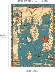 Boothbay Harbor Map puzzle: finished-size diagram