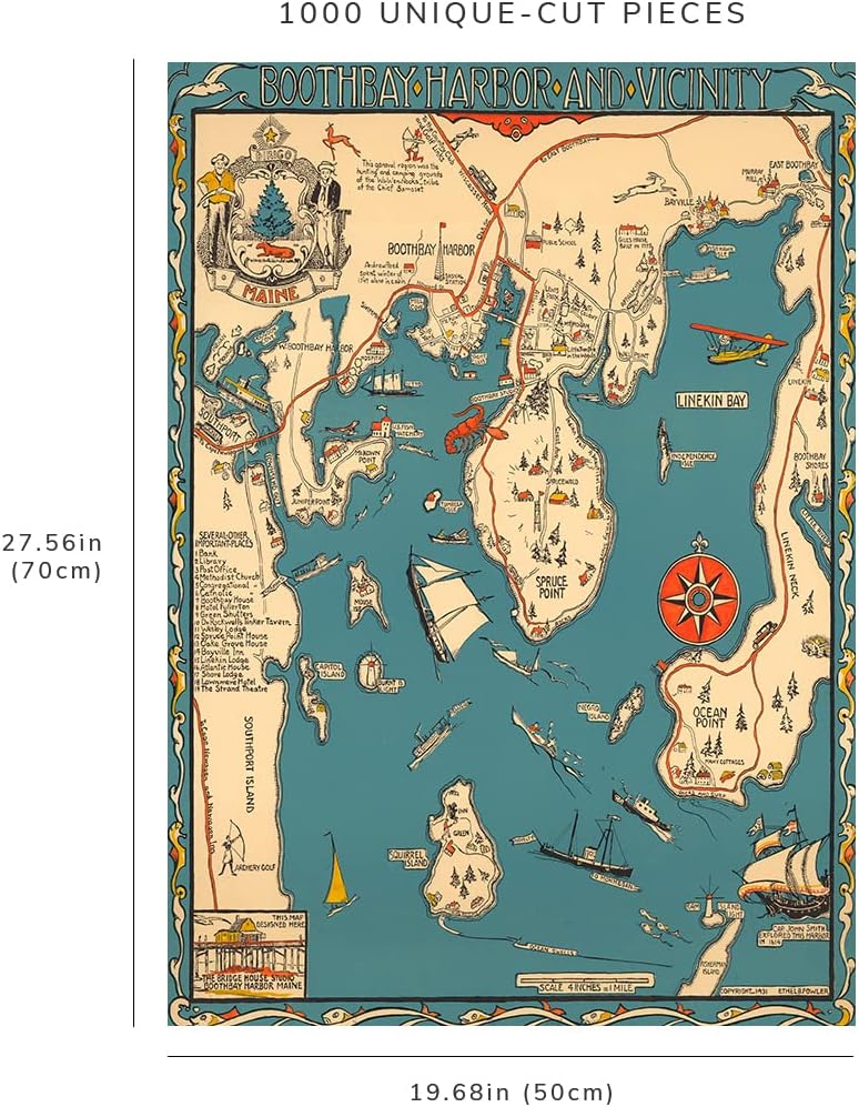 Boothbay Harbor Maine Map Puzzle