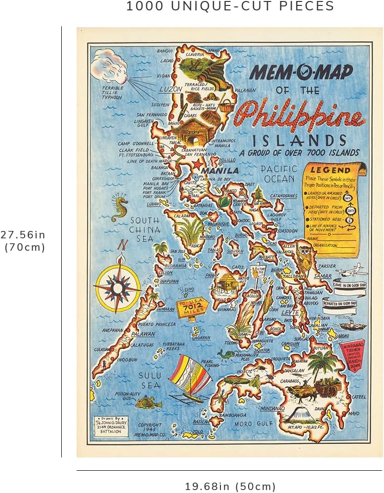 Philippines Map Puzzle – Vintage 1945