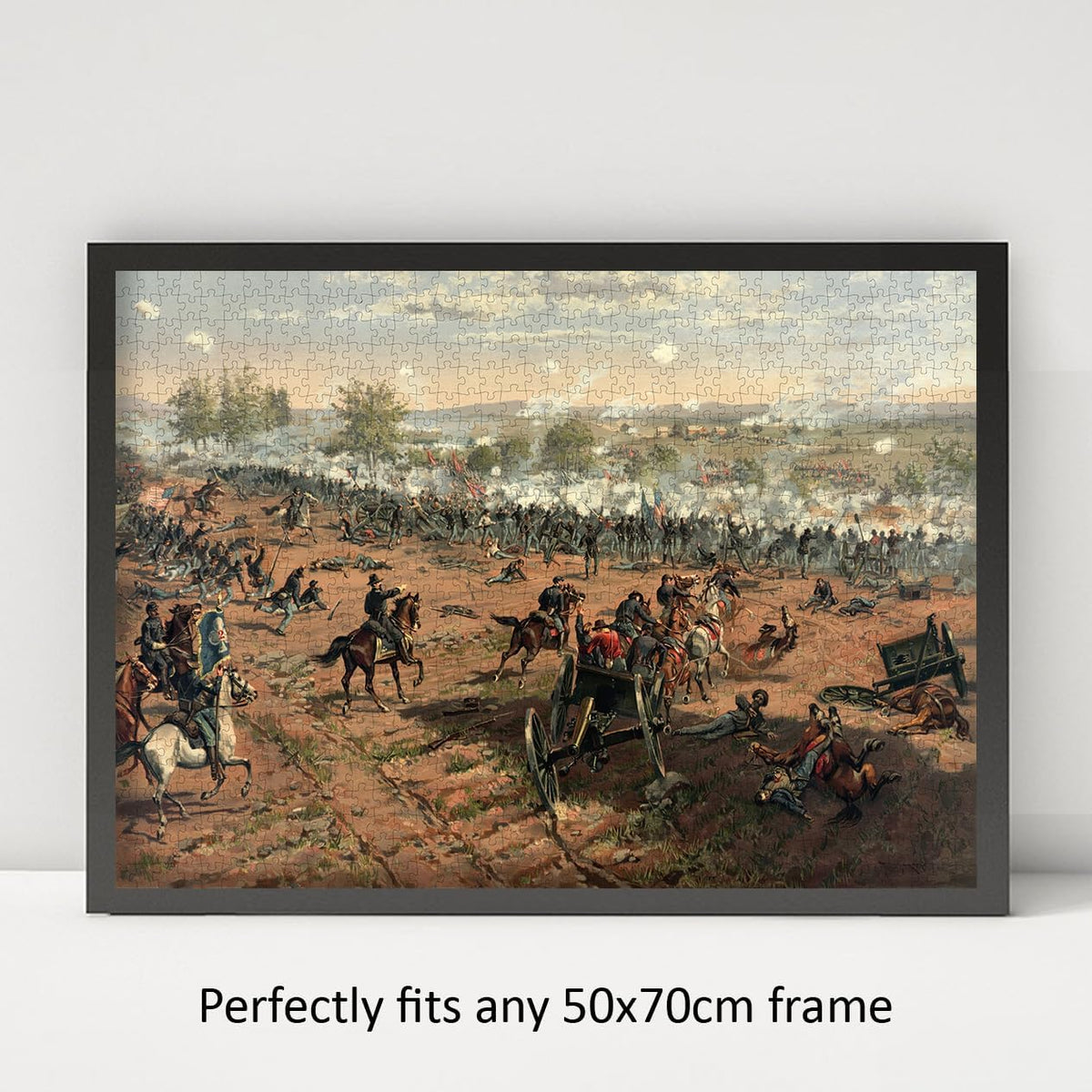 Battle of Gettysburg Art puzzle: framed display example