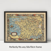 France Story Map puzzle: framed display example