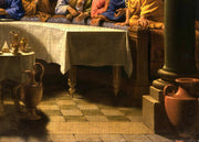 The Last Supper by Champaigne puzzle: table, floor and vessels close-up