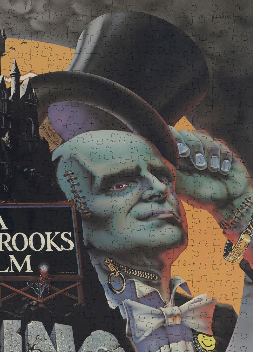 Young Frankenstein Movie Poster puzzle: character wearing top hat close-up