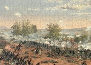 Battle of Gettysburg Art puzzle: troops and smoke close-up