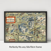 White Mountains New Hampshire Map puzzle: framed display example