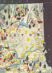 Pacific Northwest Pictorial Map puzzle: inland map detail