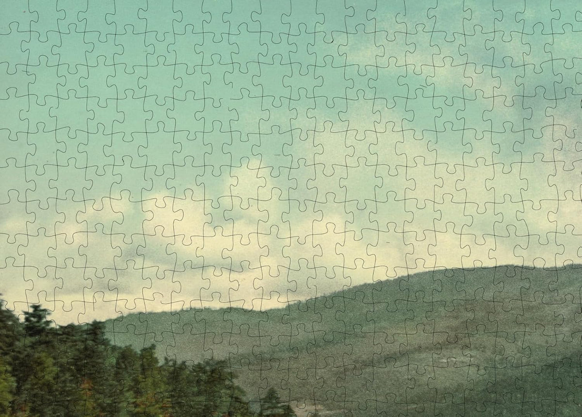 Adirondack Blue Mountain Landscape puzzle: clouds and mountain close-up