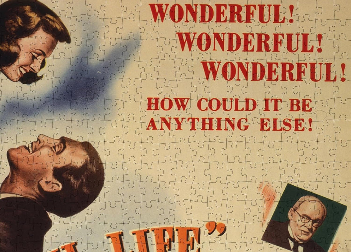 It's a Wonderful Life Movie Poster puzzle: slogan and central couple detail