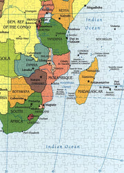 Africa Political Map puzzle: southeastern Africa and Madagascar