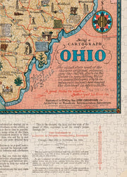 Ohio Pictorial Map puzzle: ohio title and lower text panel