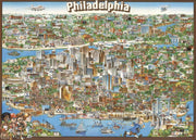 Philadelphia Illustrated City Map puzzle: full city panorama