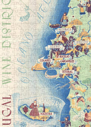 Portugal Wine Map puzzle: central coast and Madeira inset
