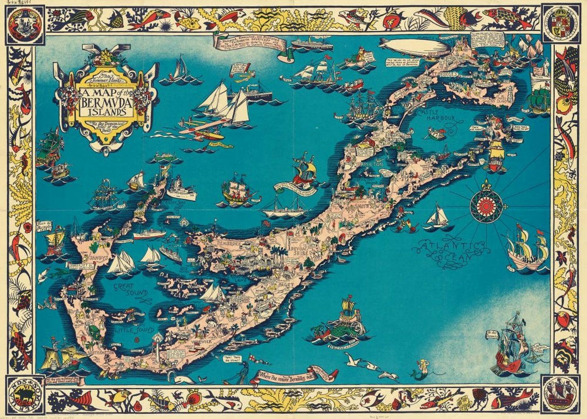 Bermuda Islands Pictorial Map puzzle: full illustrated island map