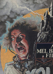 Young Frankenstein Movie Poster puzzle: characters and castle close-up