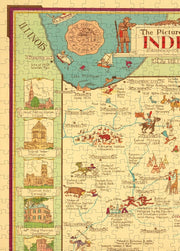 Indiana Pictorial Map puzzle: northwestern map and building border