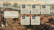 Battle of Gettysburg Art puzzle: product-feature graphic over battle artwork