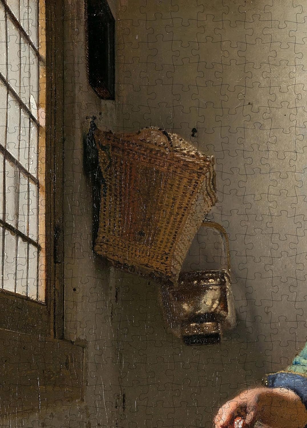 The Milkmaid by Vermeer puzzle: window and basket close-up