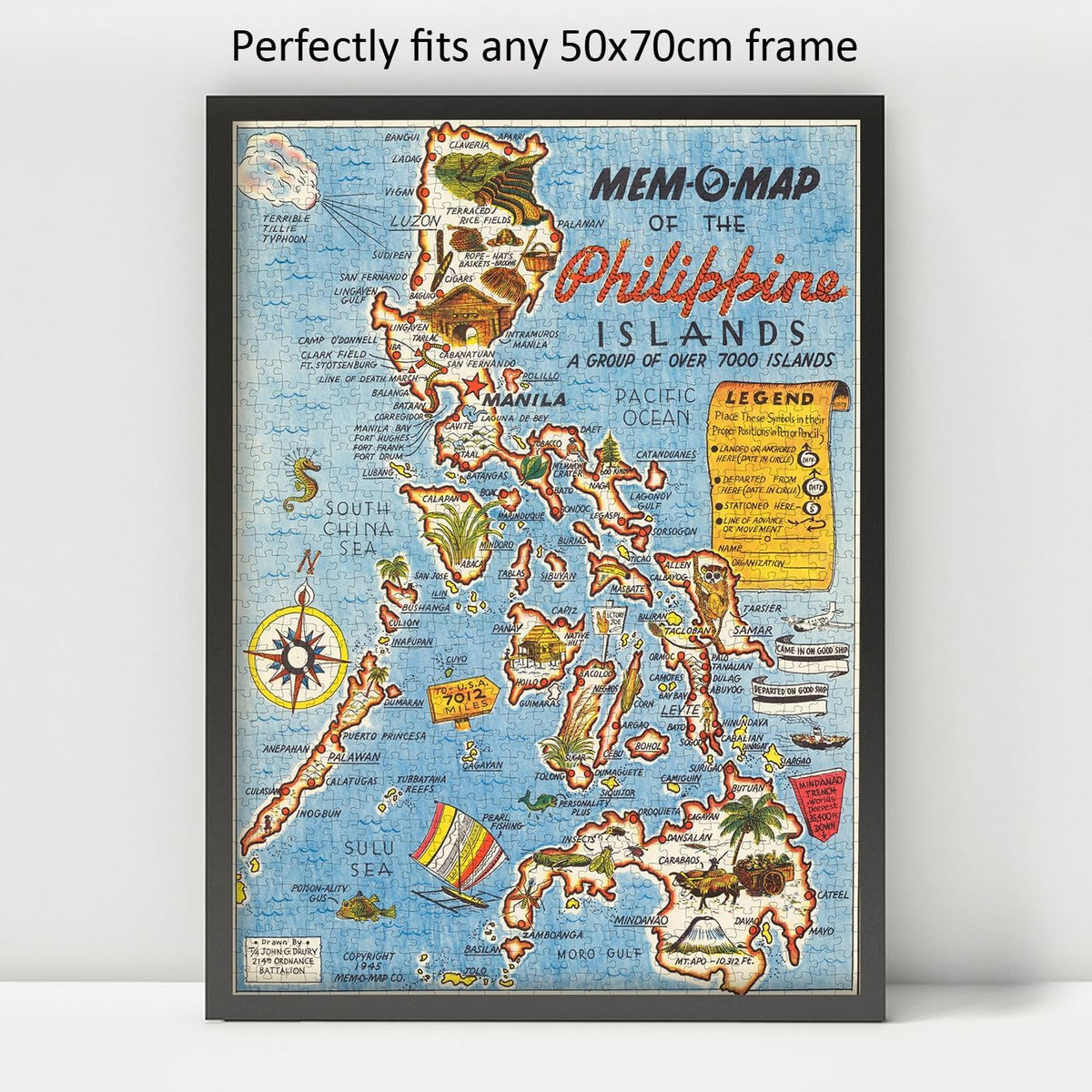 Philippines Mem-O-Map puzzle: framed display example