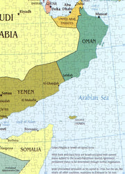 Middle East Political Map puzzle: arabian Peninsula detail