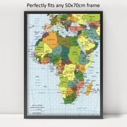 Africa Political Map puzzle: framed display example