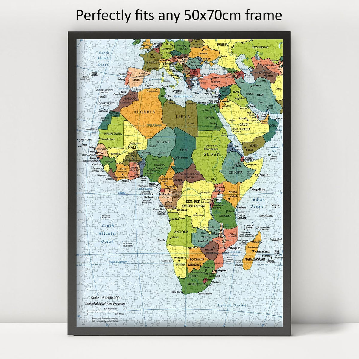 Africa Political Map puzzle: framed display example