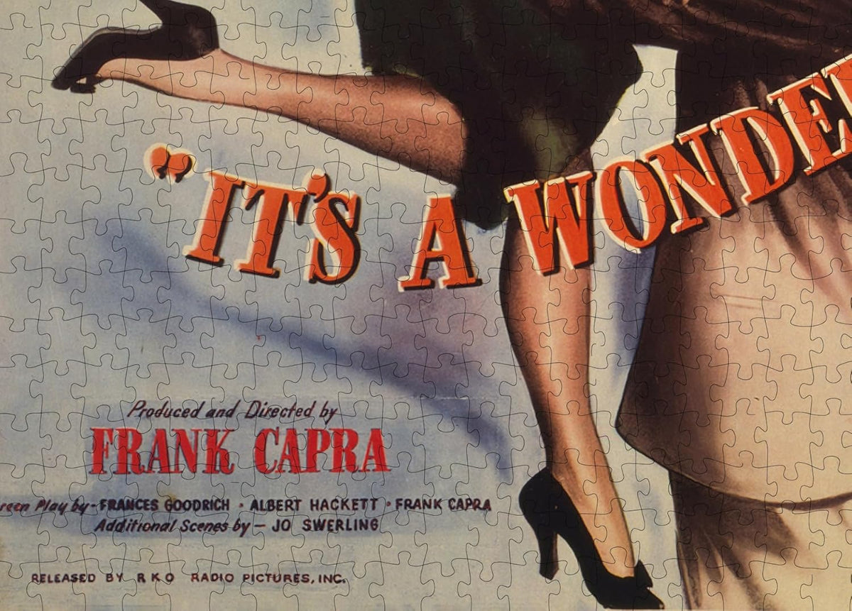 It's a Wonderful Life Movie Poster puzzle: figure and director credit detail